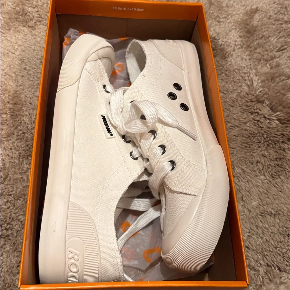 NWT ROCKET DOG Jazzin White Canvas Sneakers tennis shoes 8.5 - Picture 11 of 12